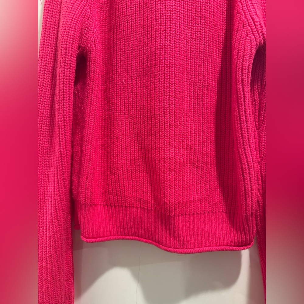 Love For Humanity Bright Pink Half Zip Knit Sweater Size M - Picture 8 of 9